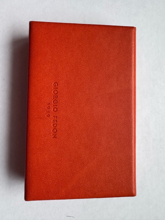 Giorgio Fedon 1919 Orange Leather  Card Case, new with storage bag main image 2